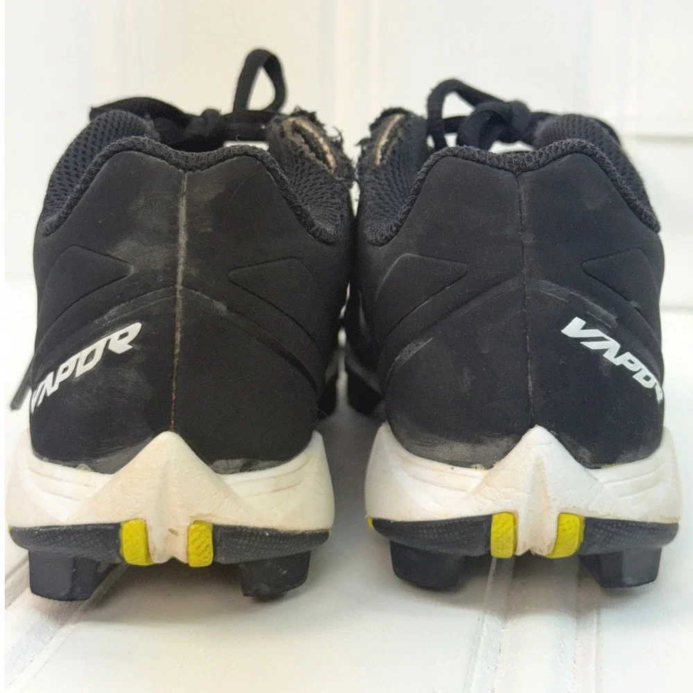Nike Vapor Baseball Cleats Kids Size 1Y Black White Fastflex Athletic Shoes